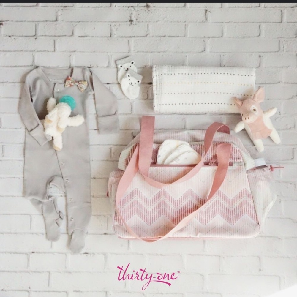 thirty-one Pink Chevron Baby Diaper Bag